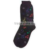 2015 Fashion Full Musical Notes Black Adult Sock thumbnail-1