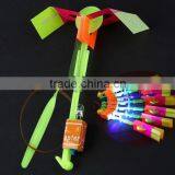 Kid Games Toy Elastic LED Flying Rotating Rocket Arrow Helicopter Kids thumbnail-2
