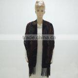 TYSAF049 2014 Fashion Women's Multicolour Rayon+Nylon Flower Pattern Long Scarf With Tassels