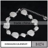 White Gold Plated Clear Zircon Office Lady Style USD Bracelet thumbnail-1