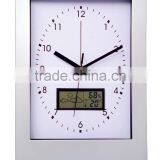 Plastic Round LCD Clocks Weather Station Wall Clock With Temperature YZ-7162C