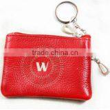 Cheap High Quality Mens Red Leather Coin Pouch Embroidery Logo Wallets thumbnail-1