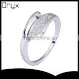 925 Sterling Silver Unique Thin Tie Shaped Ring With Zircon thumbnail-1