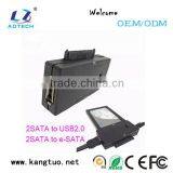 Hot Sales 2SATA to USB/e-SATA Usb Slim Sata Adapter