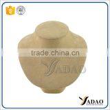 Good Quality Brown Velvet Bronze Necklace Display Bust thumbnail-3