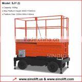 Sinolift SJY(I) Mobile Scissor Lift Platform for Manual Moving and Electric Lifting thumbnail-1