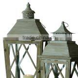 Wooden/Iron Lanterns With Wax Candle Set 2 Packing thumbnail-3