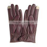 New Design Women Bluetooth Call Touch Screen PU Leather Gloves P-EWB030 thumbnail-2