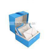 Chinese Factories Wholesale Custom High-grade PU Leather Jewelry Box, Blue Ring Box