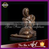 Life Size Bronze Nude Sitting Woman Statue thumbnail-1