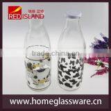 Wholesale 1L Glass Milk Bottle With Printings thumbnail-1
