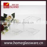 Square Clear Glass Vase Flower Pot thumbnail-1