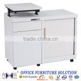 Adjustable Wooden Top Tambour Door Filing Cabinet Side Return Table thumbnail-2