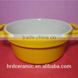 Fun Yellow Glazed Soup Bolw Ceramic Glazed Bowl / Decorative Bowl thumbnail-4