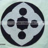 Round White on Black Glass Bead Place Mats With Patterns Available in More Colours and Patterns thumbnail-1