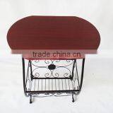 RH-02A Round Wood Top With Metal Frame Gramercy Scroll-Design Bathroom Table thumbnail-3