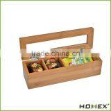 Multipurpose Newest Bamboo Solid Tea Bag Box Wood Tea Storage Tin Box/Homex_Factory thumbnail-1