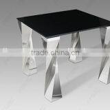Stainless Steel Coffee Table With Tempered Glass Top
