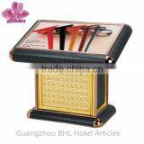 Deluxe hotel leather ground lamp box, menus showing box electrical ground boxes