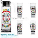 1000ml Halloween/animal /fllower Color Printing Jug and 6pcs Cups Set thumbnail-3