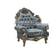 C-D1-2 Royal Luxury Fabric Couch Neoclassic Rococo Style French Solid Wood Fabric Sofa Chair Furniture thumbnail-2