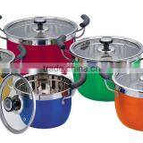 22cm Stainless Steel Colorful Deep Multi Soup Pot for Sale thumbnail-4