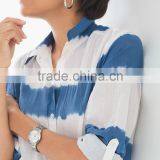 Women's Button up Long Sleeve Tie Dye Shirt thumbnail-3