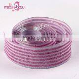 Personalized 2 Inch 50mm Pink Color Jute Burlap Glitter Ribbon thumbnail-2