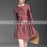 Ladies Fashion European Style Half Sleeve Fit and Flare Short Autumn Dress