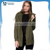 Wholesale Hooded Thick Army Green Wind Breaker Women Winter Jacket thumbnail-1