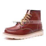 Autumn Men Leather High Top Casual Shoes Sample for Adults, Winter High Upper Worker Shoes Casual Brand From China thumbnail-1