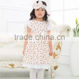 Girl Casual Dress ,fashion Floral Ruffle With Headband,wholesale Dress thumbnail-2