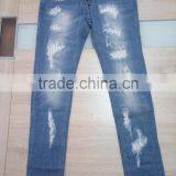 GZY Slim and Springy Women Ripped Mixed Jeans Wholesale Stock Export China 2017 Factory African Model thumbnail-1