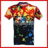 2015 High Quality Outdoor Sports Running Fitness Excercise Soccer Mens Short Sleeve Compression Shirt thumbnail-1