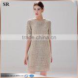 Western Style Crochet Cotton Lurex Ladies Casual Dress thumbnail-3