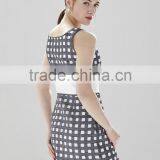 Elegant Simple Top Dress Gridiron Pattern Ladies Smart Casual Dress SR-D9780 thumbnail-5