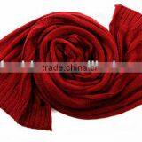 Chinese Red High Quality Fashion Winter Knitted Long Scarf thumbnail-1