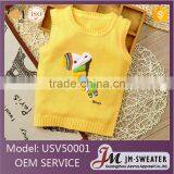 Latest High Quality Infant Knitted Sleeveless Vest Pink Cartoon Baby Waistcoats thumbnail-2