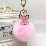 2017 New Fashion Cute Faux Fur Ball Plush Keychain Car Key Chain for Bag Pendant Fmq-11 thumbnail-1