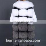 High-grade Genuine Fox Fur Vest Real Fox Fur Long Gilet Fashion Fur Winter Coat for Women thumbnail-4