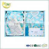 High Quality Cheap Factory Sales Clothes Suit Light Blue Cotton Baby Gift Set thumbnail-1