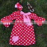 Baby Girls Heart Dress Valentines Dress With Matching Hair Bows and Chunky Necklace Set thumbnail-1