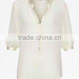 Ladies Three Quarter Sleeve Half Placket Shirt thumbnail-1