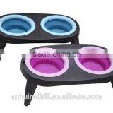 R1958H Wholesale Portable Dog Food Bowls Foldable Silicone Pet Bowl thumbnail-1