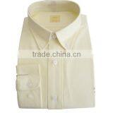 New Men's Light Yellow Oxford Button-down Collar Dress Shirt With Long Sleeve thumbnail-2