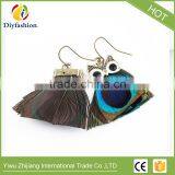 Hot Fashion Animal Jewelry Peacock Feathers Owl Earrings thumbnail-3