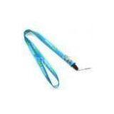 Cell Phone Neck Lanyard , Blue Polyester Dye Sublimation Lanyards