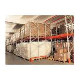 Push Back Rack / Oranger Pushback Racking Maintenance Free With Pallet Carts Carriages thumbnail-1