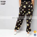 China Suppliers Floral Print Black Womens Plus Size Jogger Pants Women Joggers thumbnail-3