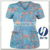 Scrub Sets Latest Style Printed Scrub Uniform for Nurse thumbnail-1